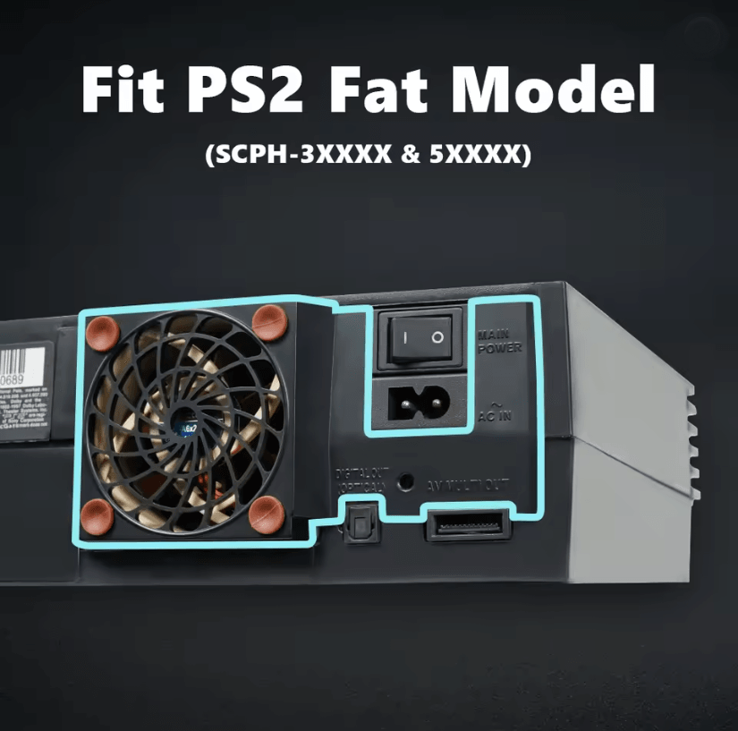PS2 Fat Silent Cooling Kit with Noctua Fan Bracket