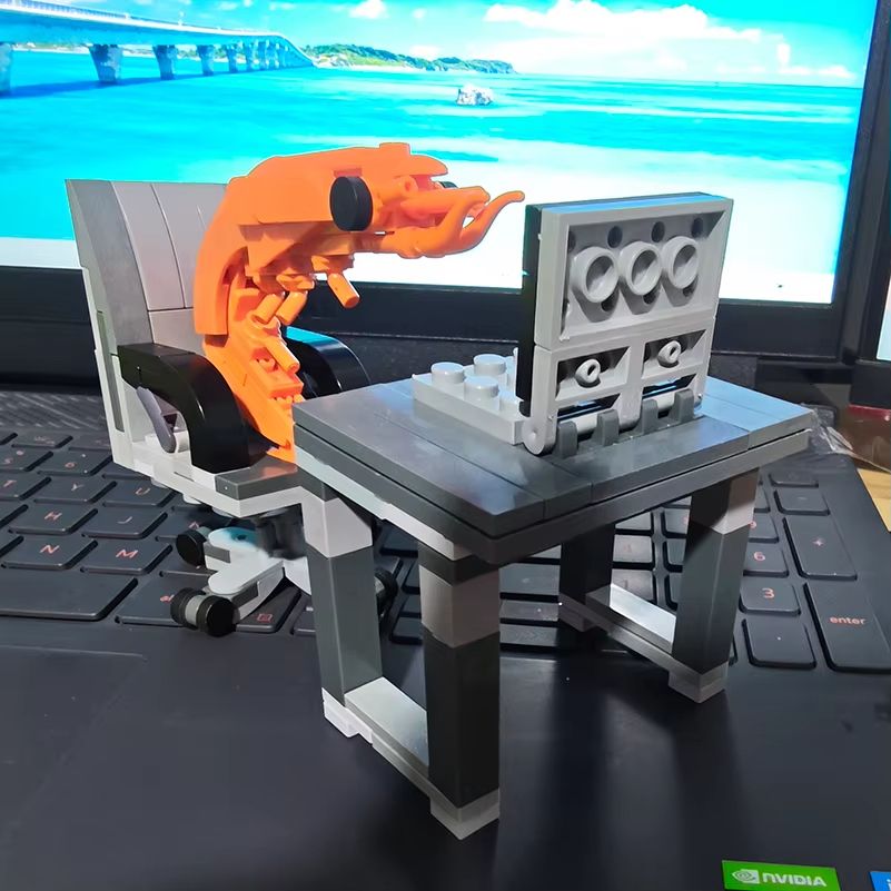 Creative MOC Shrimp Building Block Model – DIY Puzzle Figurine Assembly Toy for Kids & Collectors
