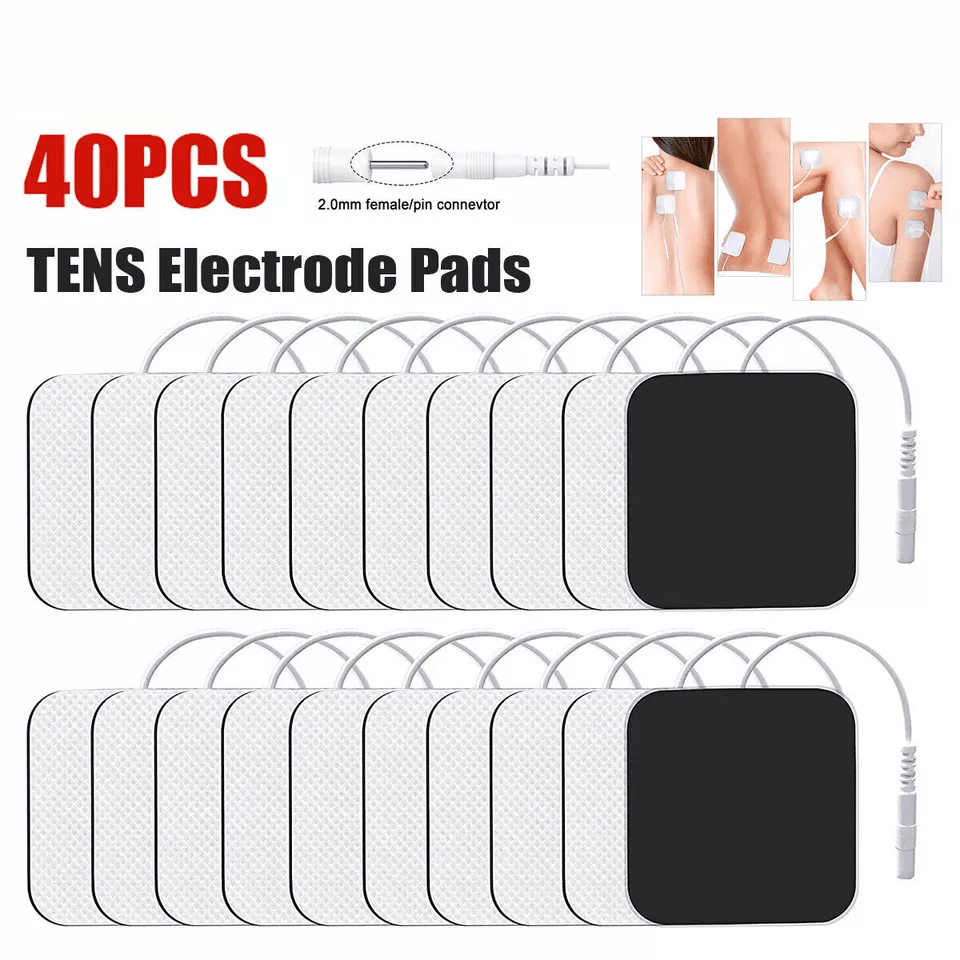 Bulk TENS Electrode Pads, EMS Replacement Unit Muscle Stimulator Pads for Nerve Pain & Muscle Recovery