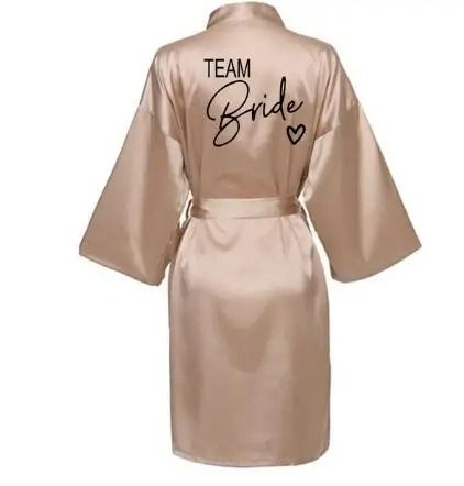 Women's Team Bride Satin Kimono Robe