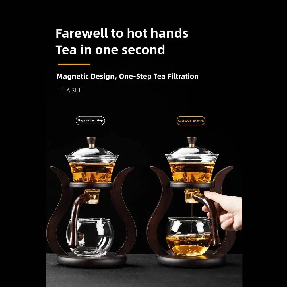 Magnetic Flow Lazy Kung Fu Glass Teapot Set
