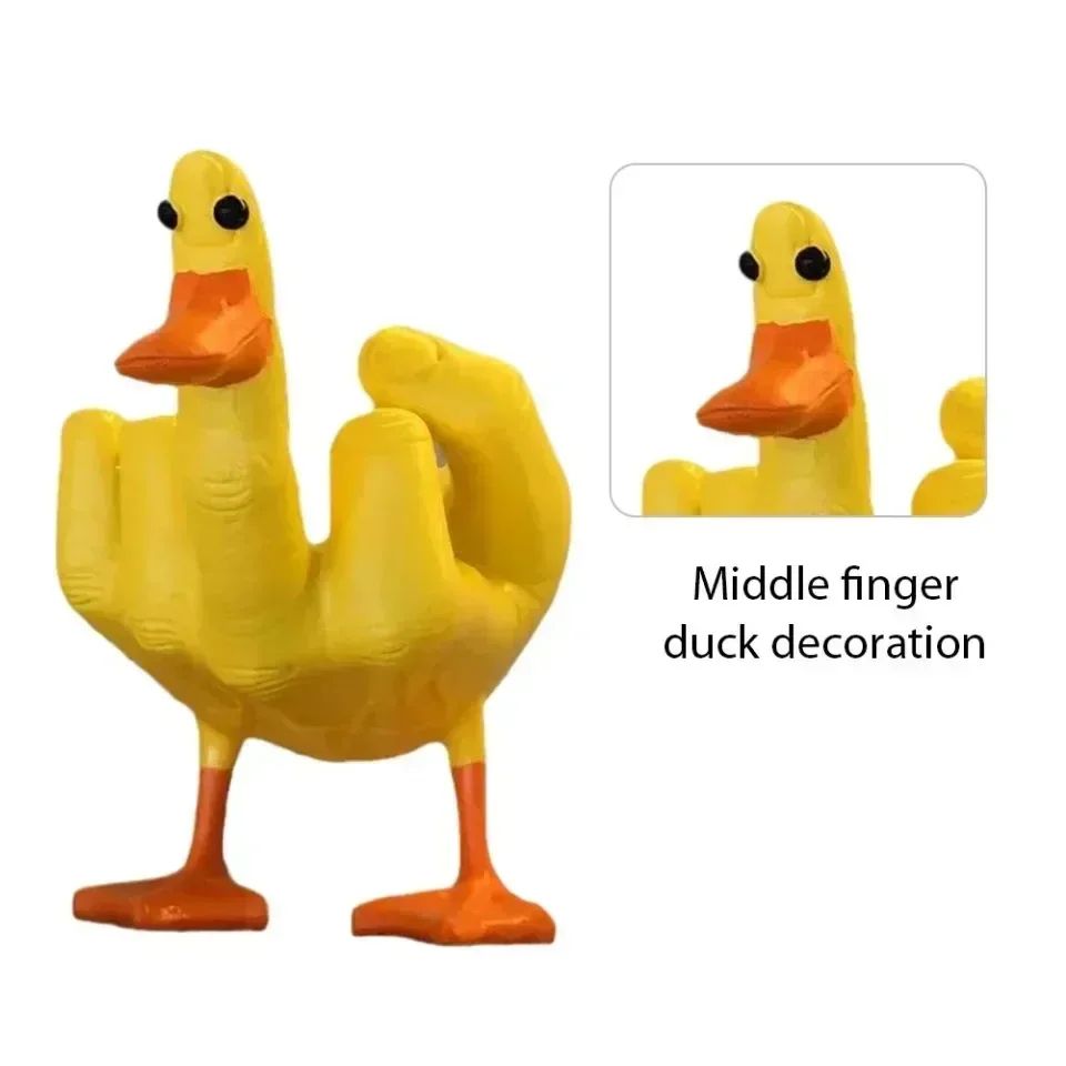 Funny Middle Finger Duck Statue
