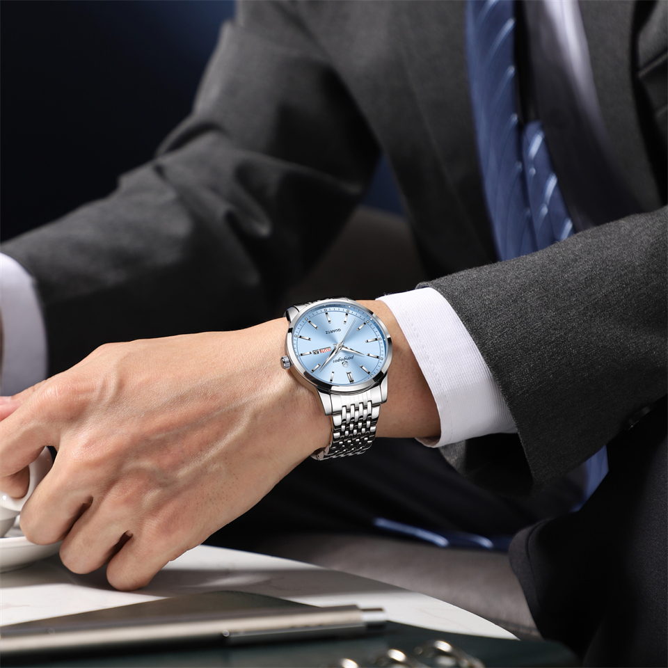 Stainless Steel Men Watch Luxury Waterproof Luminous, Date Week Casual Quartz Men Watches
