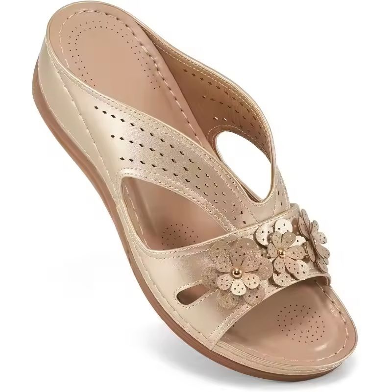 Women's Hollow Flower Wedge Sandals – Comfortable, Non-Slip Beach Platform Shoes