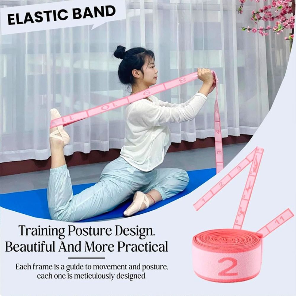 Adjustable Digital Yoga Stretch Band, Multi-stage Resistance Training Belt for Flexibility