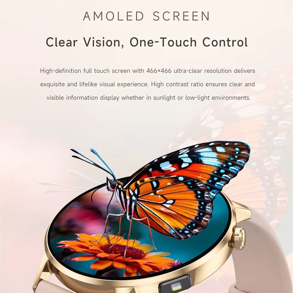 Women AMOLED Bluetooth Calling Smartwatch with Flashlight