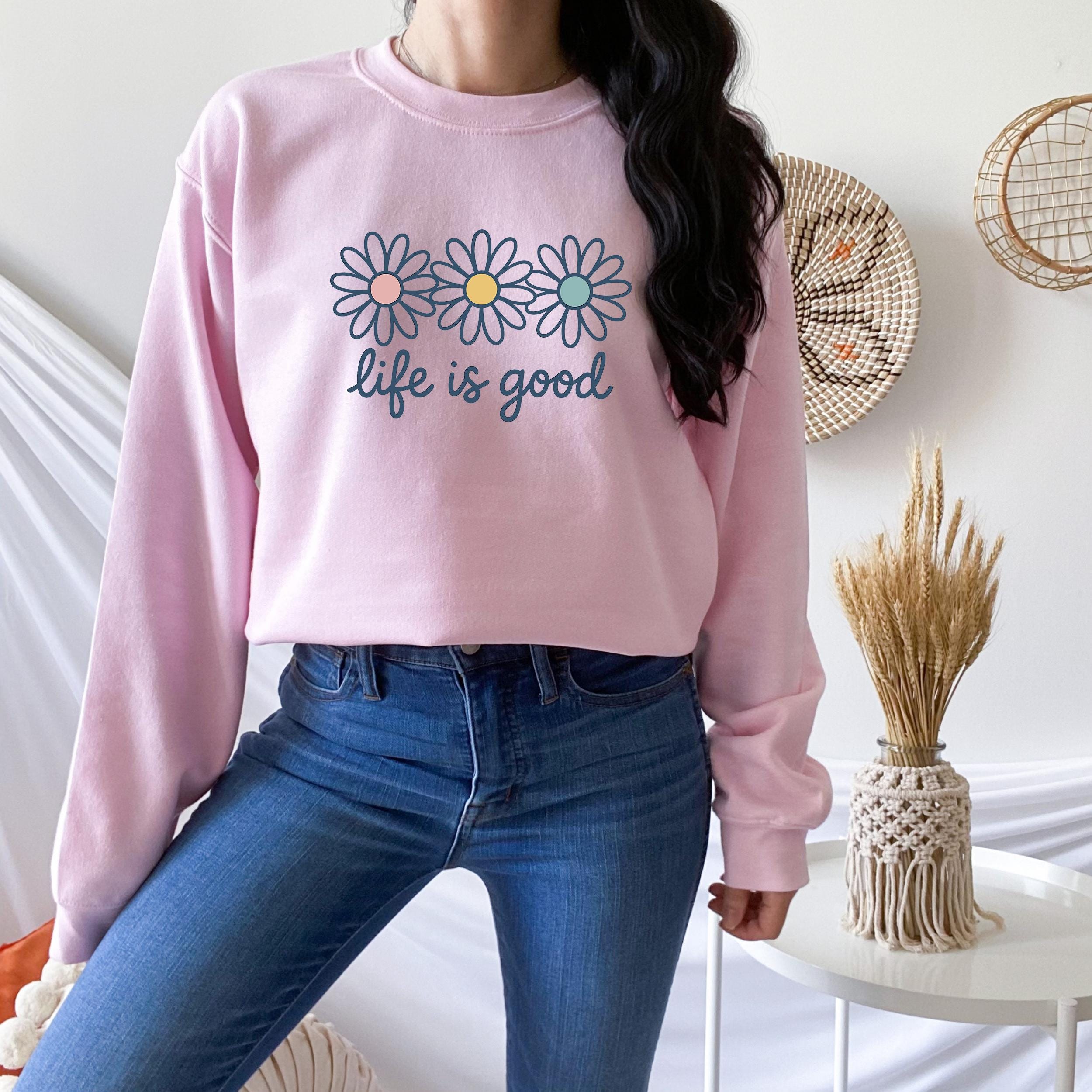 Life is Good T-Shirts, Wildflower Shirt for Women, Summer Shirt, Inspirational Shirt, Flower Shirts