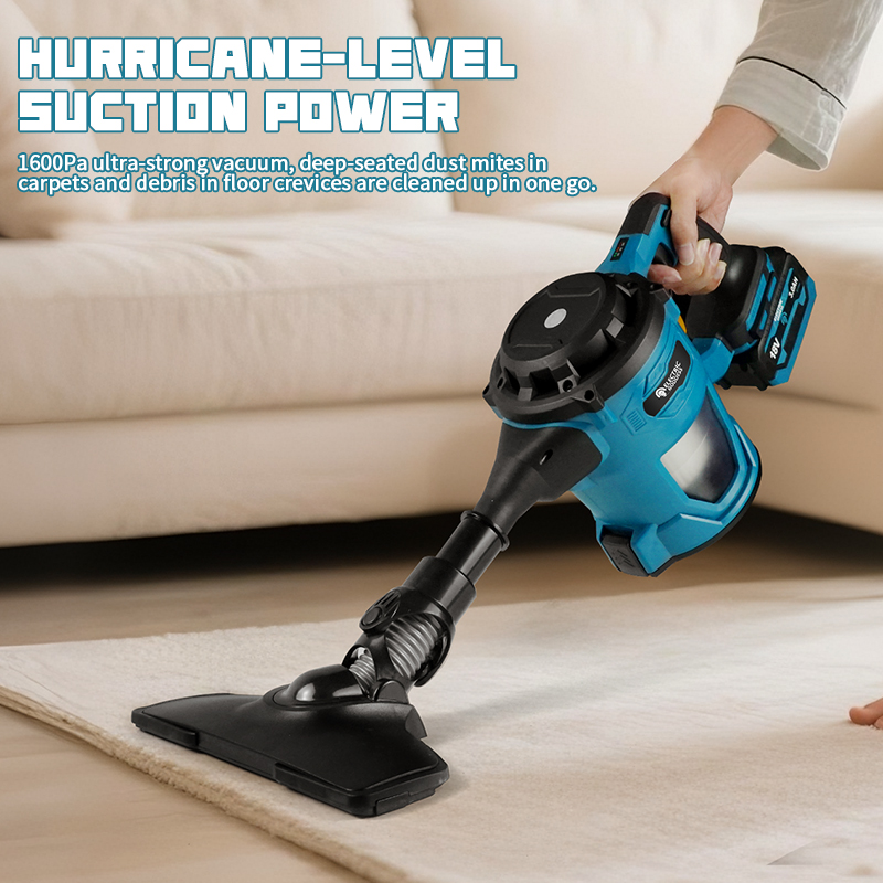 Handheld Rechargeable Cordless Electric Vacuum Cleaner, Dry and Wet Dust Carpet Collector Machine for Makita Battery