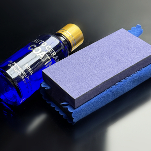 Premium Purple Ceramic Coating Applicator, Dark Blue Suede Cloth Kit for Car Ceramic Coating