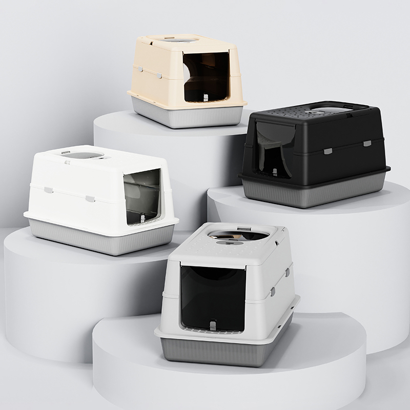 Fully Enclosed Flip-Top Cat Litter Box High-Sided, Splash-Proof & Litter-Tracking Preventive Design