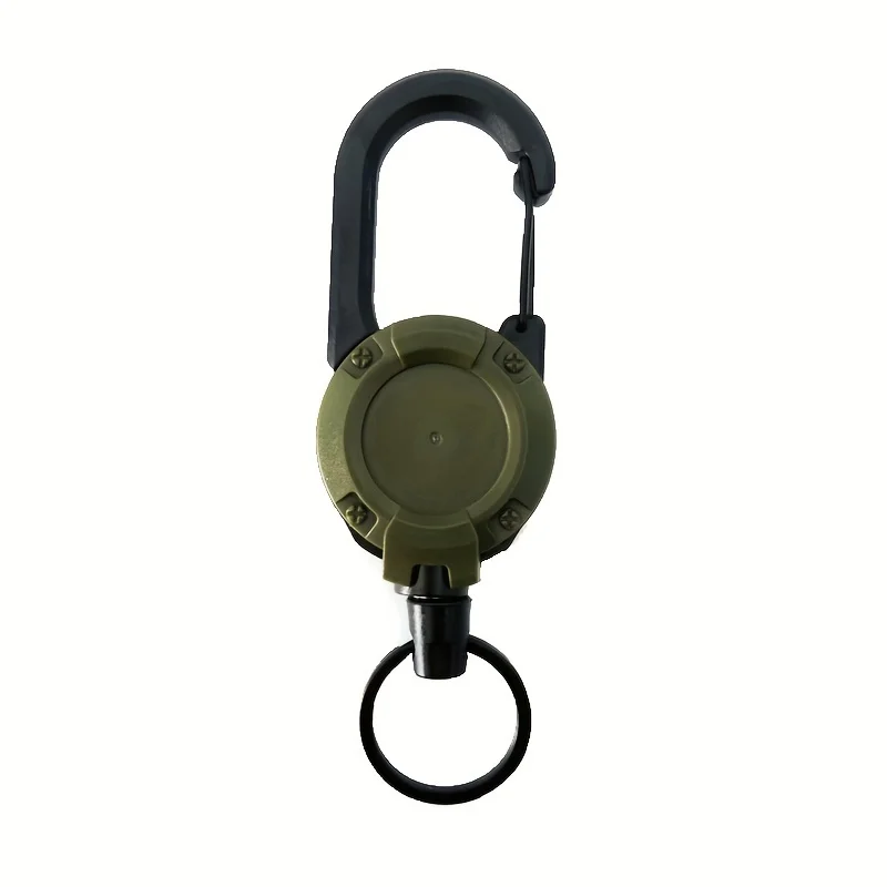 Heavy Duty Extendable Keychain Badge Reel with Retractable Holder and Carabiner for Outdoor Bags