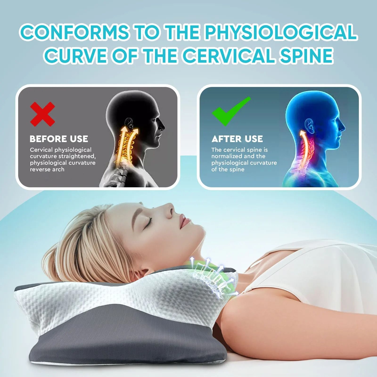 High-Fidelity Cooling Silk Cervical Pillow