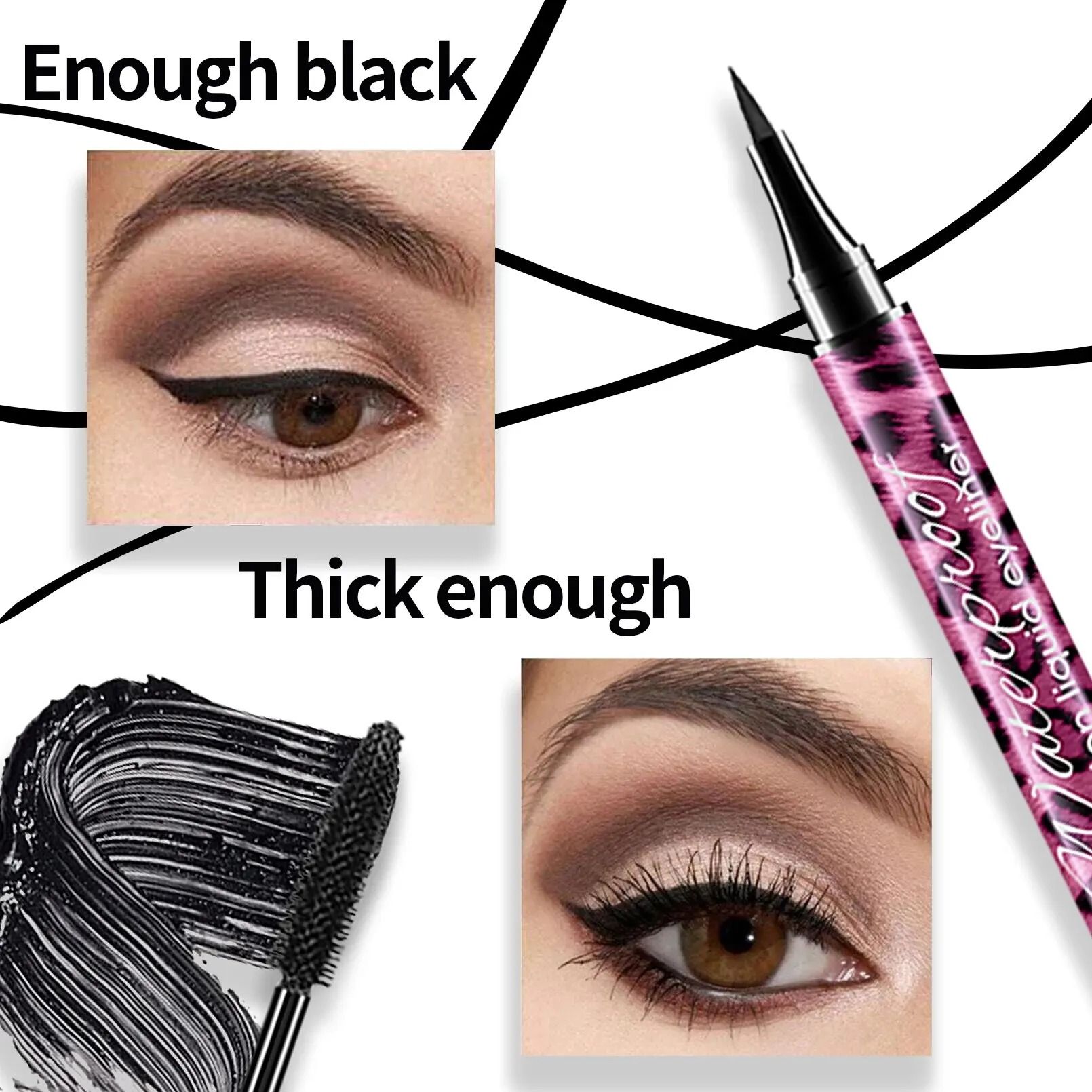 YANQINA GlamEyes Waterproof Eyeliner and Mascara Set