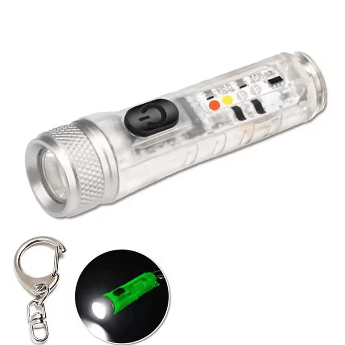 Mini LED Rechargeable Keychain Flashlight with Magnetic Base and Long Range Beam