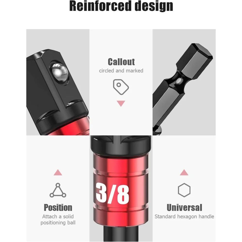 105 Degree Angle Socket Adapter Extension Set