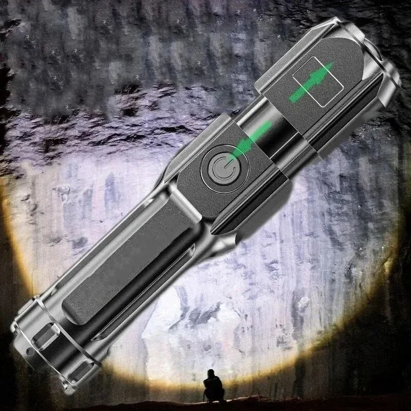 Telescopic Zoom Tactical Flashlight – Long-Range Rechargeable LED Torch