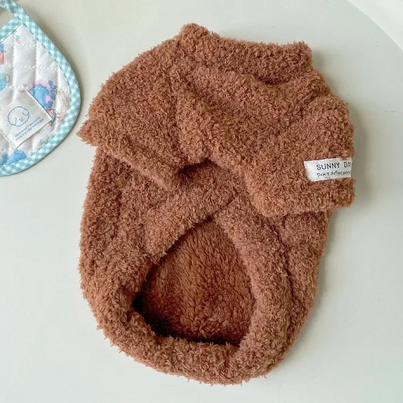 Double Sided Cloud Plush Dog Sweater | Autumn Winter Pet Coat