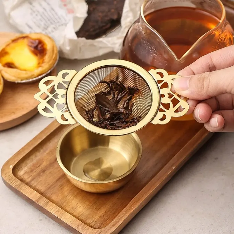 Double Ear Stainless Steel Tea Infuser with Fine Mesh and Lid