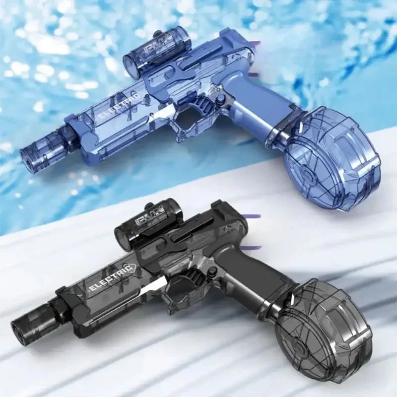 Electric Water Gun with LED Light – Rechargeable Automatic Water Blaster, High-Pressure Continuous Spray