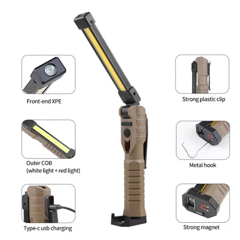 Folding Rechargeable COB XPE LED Work Light With Emergency Modes