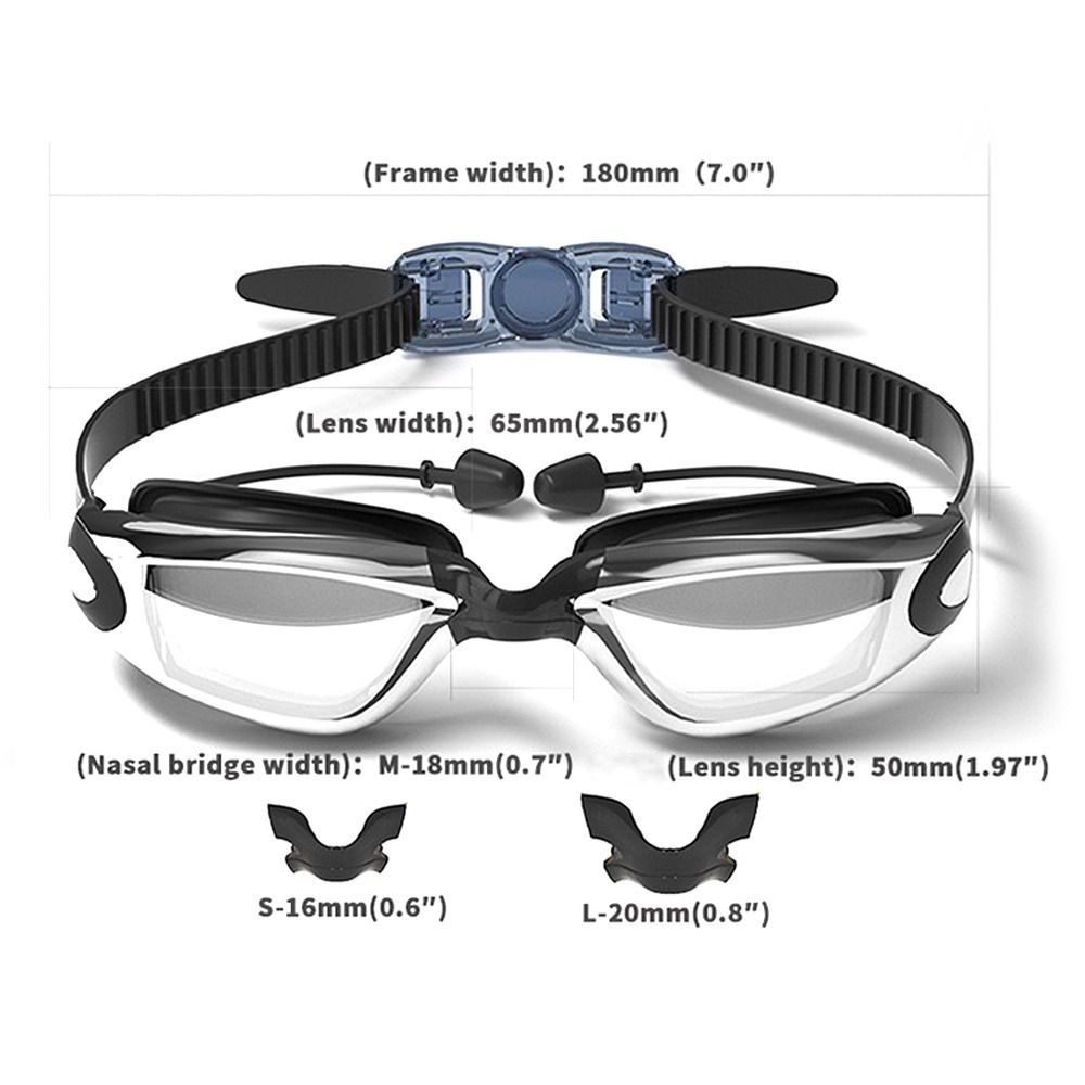 HD Anti Fog Swim Goggles for Adults Waterproof Silicone Adjustable Pool Glasses