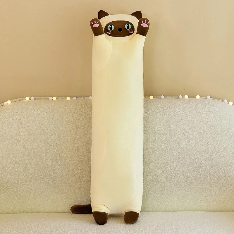 Long Cat Plush Pillow Soft Sleeping Plushie Doll