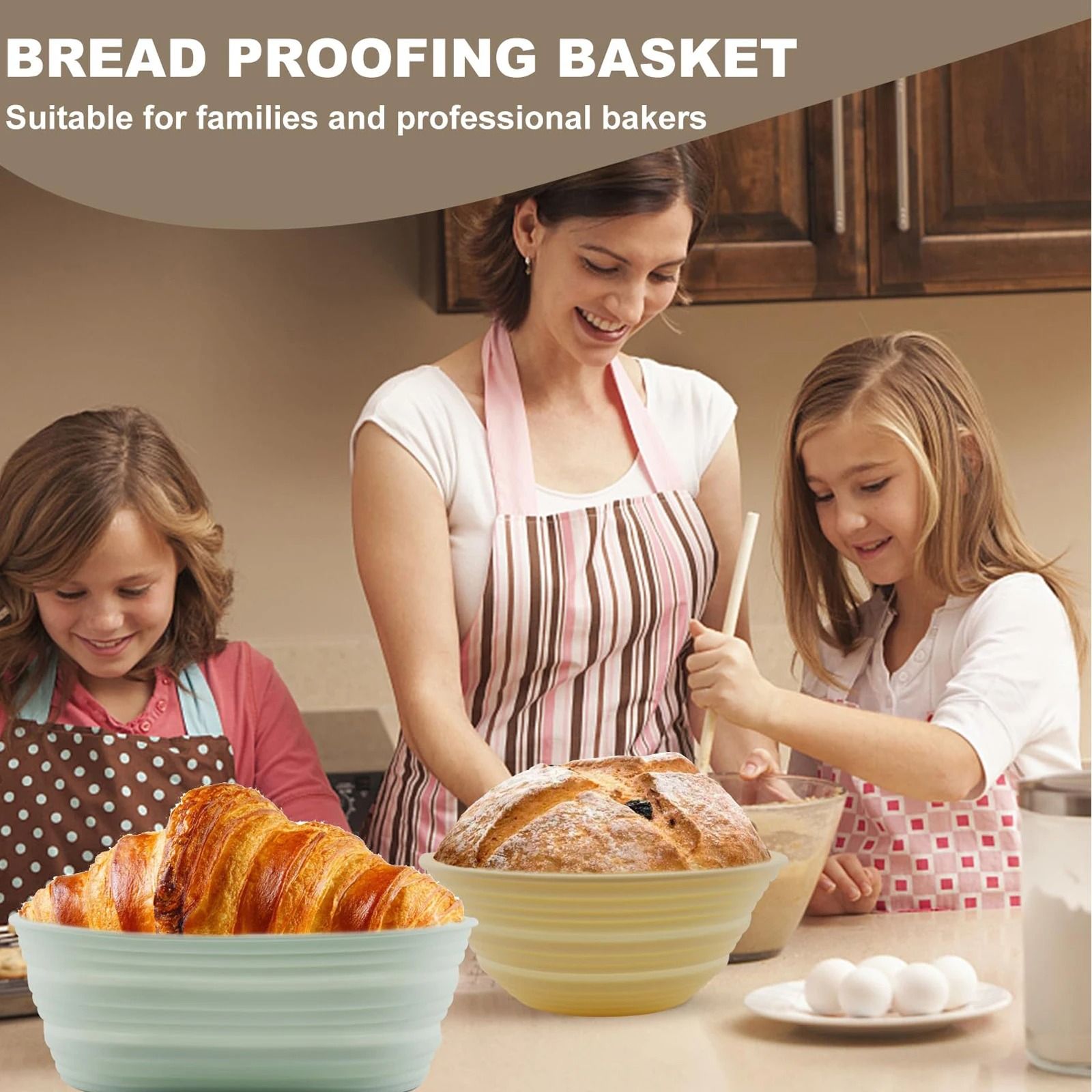 Foldable Silicone Sourdough Bread Proofing Basket