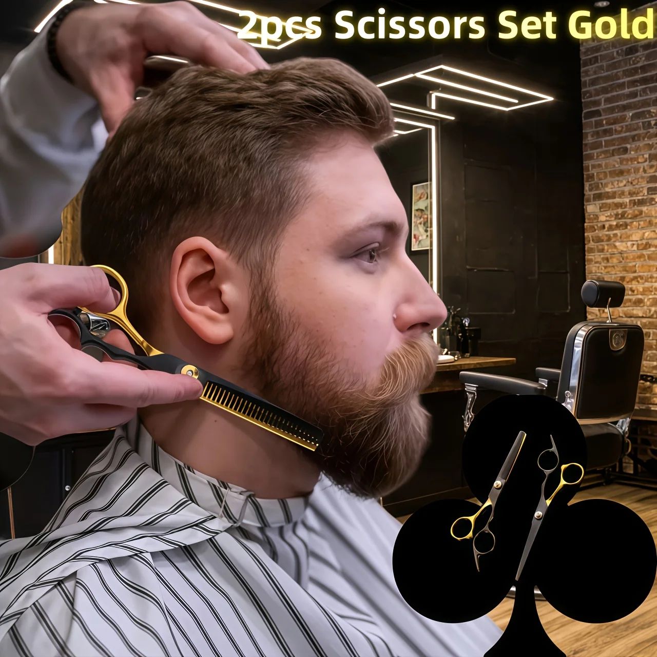 2-Piece Hair Thinning Scissors Set Flat Tooth Magic Hair Cutting Scissors for DIY Bangs & Home Haircuts
