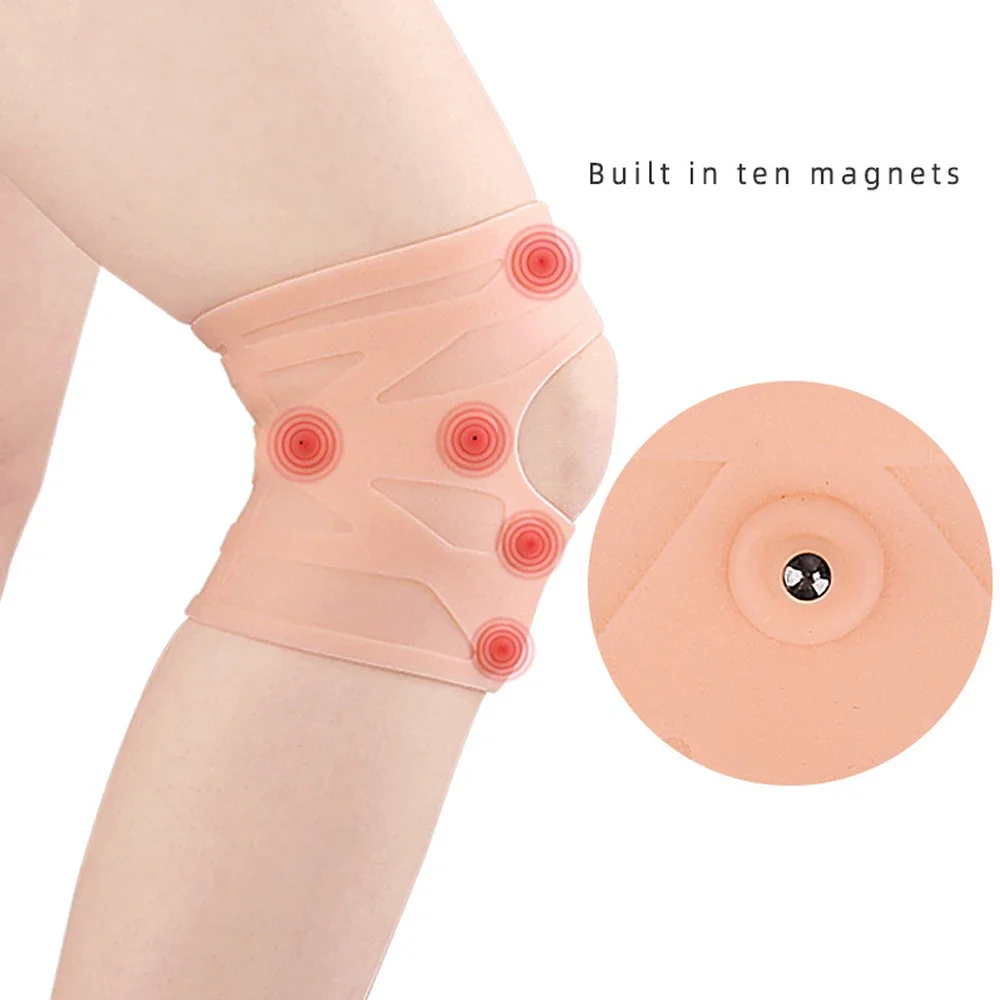 Waterproof Magnetic Knee Care Pad, Silicone Knee Compression Sleeve, Knee Brace, Patella Tendon Support Brace