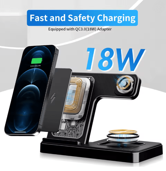 3 In 1 Wireless Charging Station Magnetic Fast Charging Foldable Charger