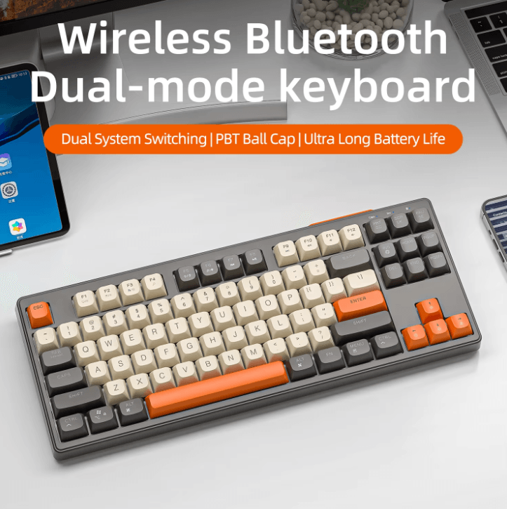 M87 Wireless Dual Mode Bluetooth Keyboard with Rainbow Light RGB and PBT Keycaps