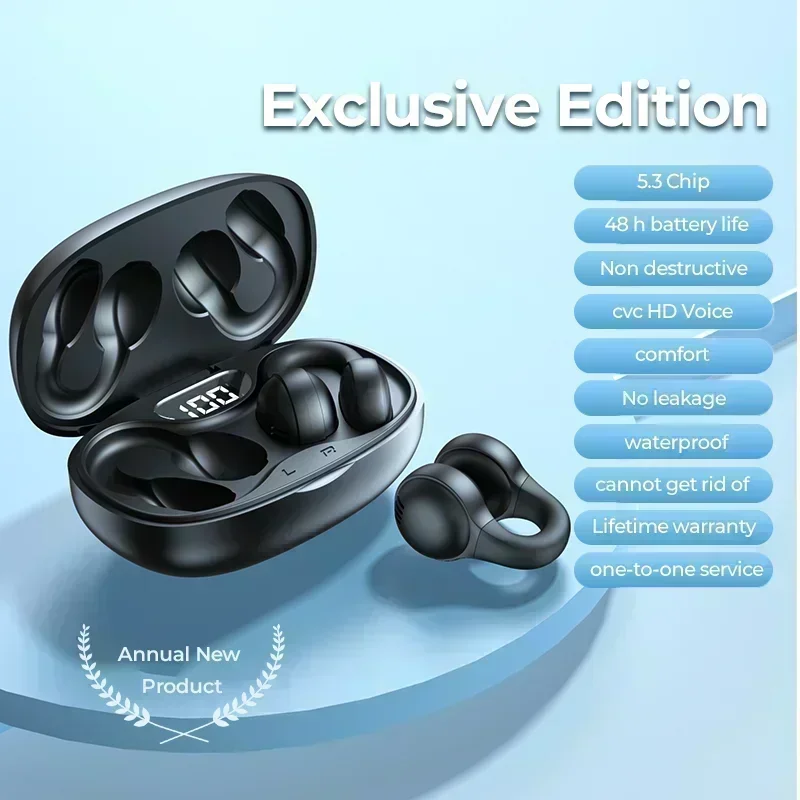 Wireless Bluetooth Earbuds with Noise Reduction Mic and LED Power Display