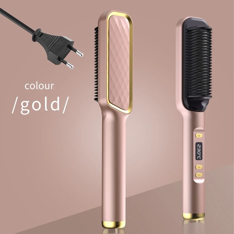 Electric Hot Comb Straightening Brush with Negative Ion Technology and Anti-Scald Design