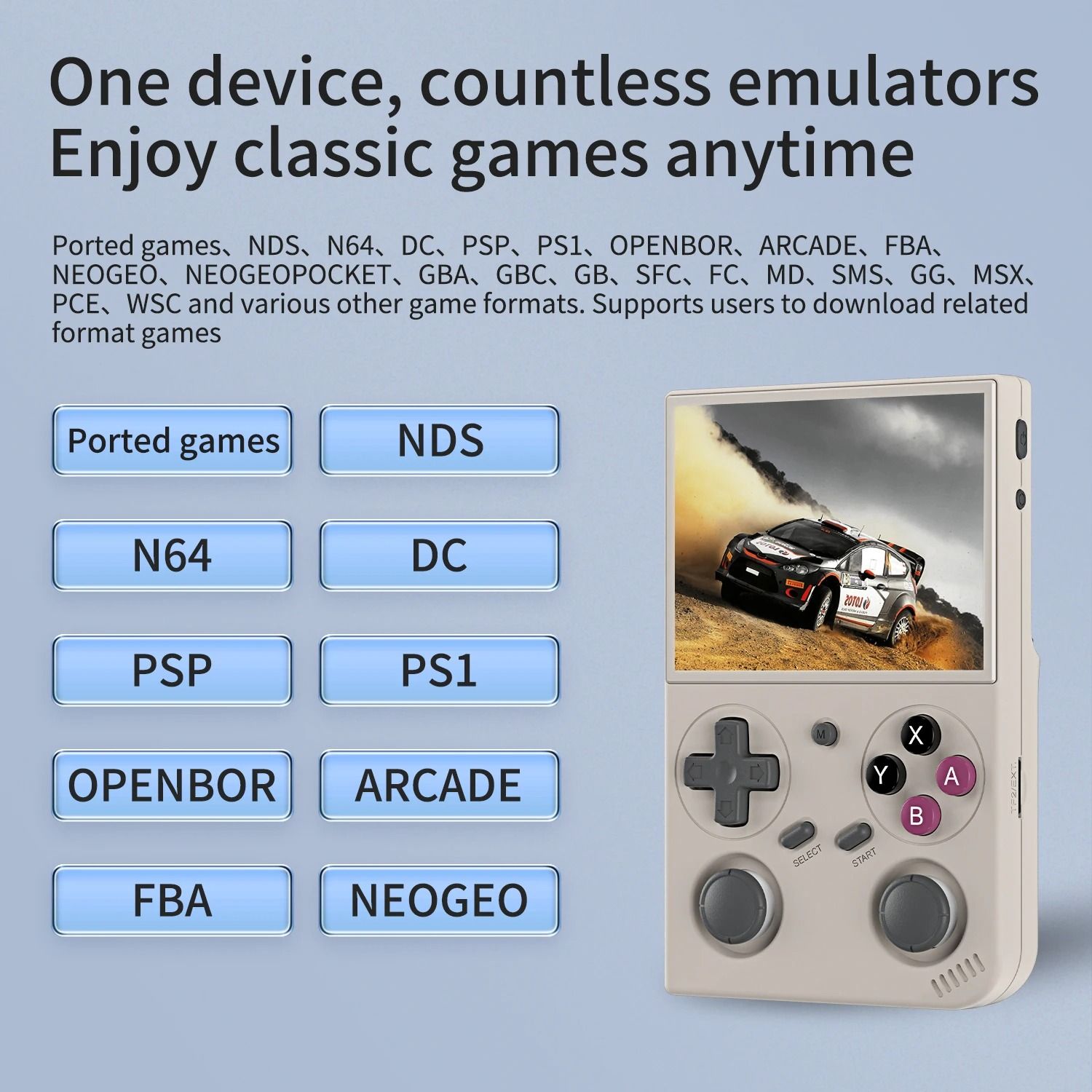 Portable Retro Gaming Console with IPS Screen and Dual Joystick