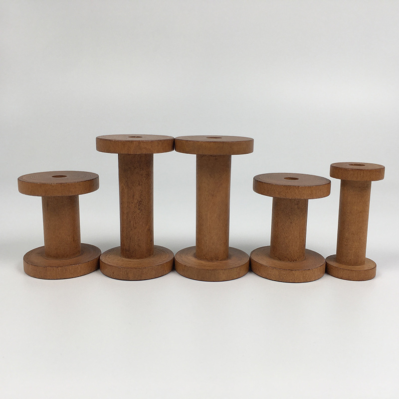 Brown Big Wood Empty Spools Bobbin, 20/50 Pcs Bulk Supply for Sewing, Ribbons, Twine, Thread & DIY Craft