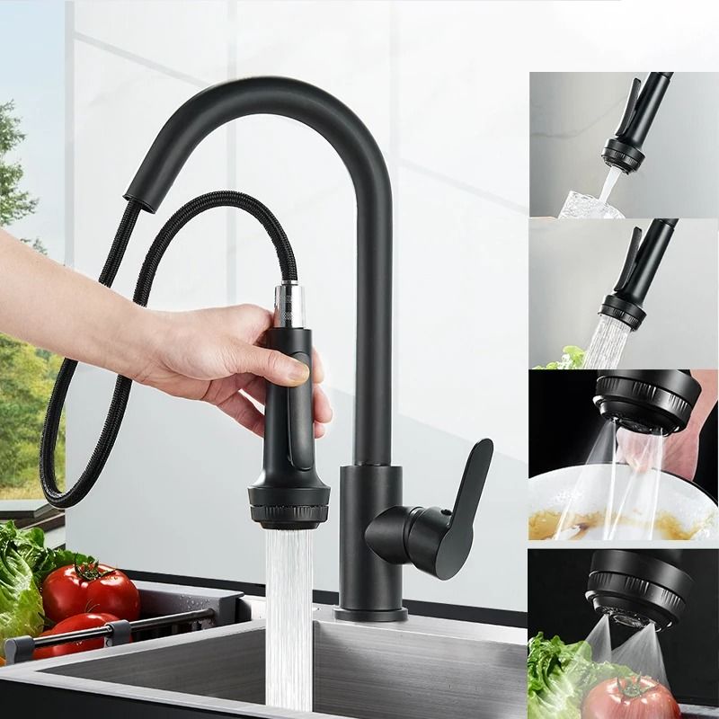 Black Thin Style Bathroom Sink Faucet with Hot and Cold Water Mixer