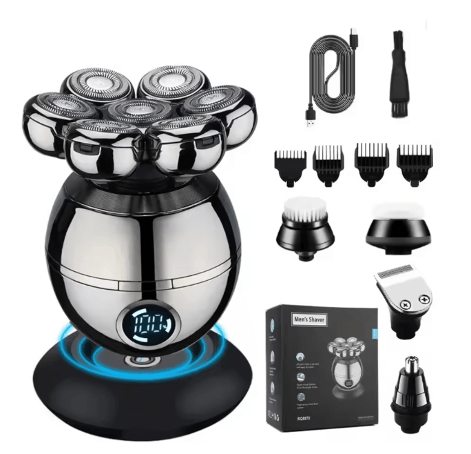 FlexGlide 7D Electric Shaver Waterproof Mens Beard and Head Groomer
