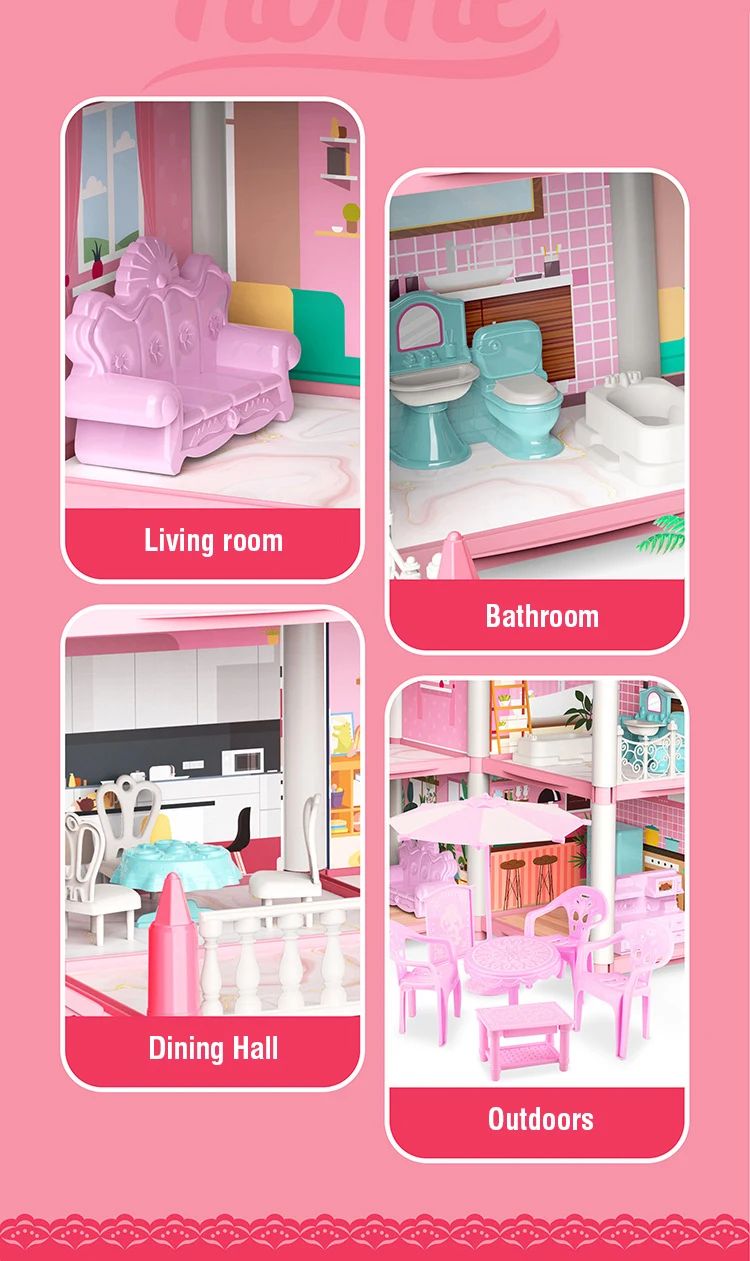 3D DIY Dream Princess Castle Villa Doll House