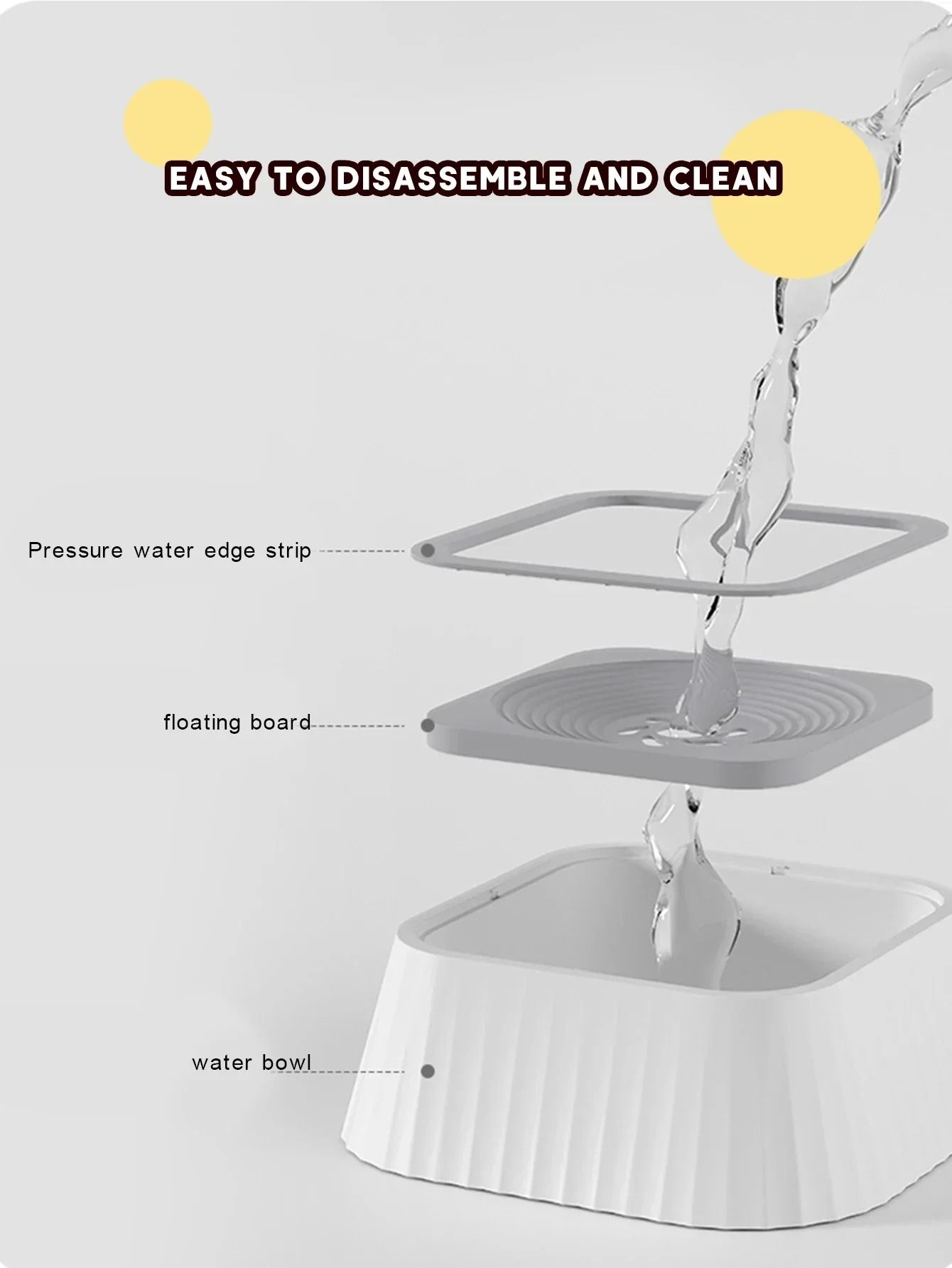 Anti-Splash Floating Pet Water Fountain