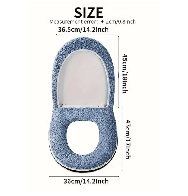Winter Toilet Seat Cushion Set Thickened Washable Soft Cover with Zipper