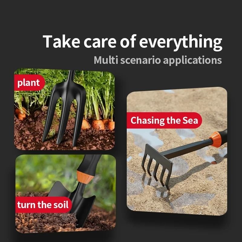 Heavy-Duty Ergonomic Gardening Tools – Essential Hand Shovel & Rake Set
