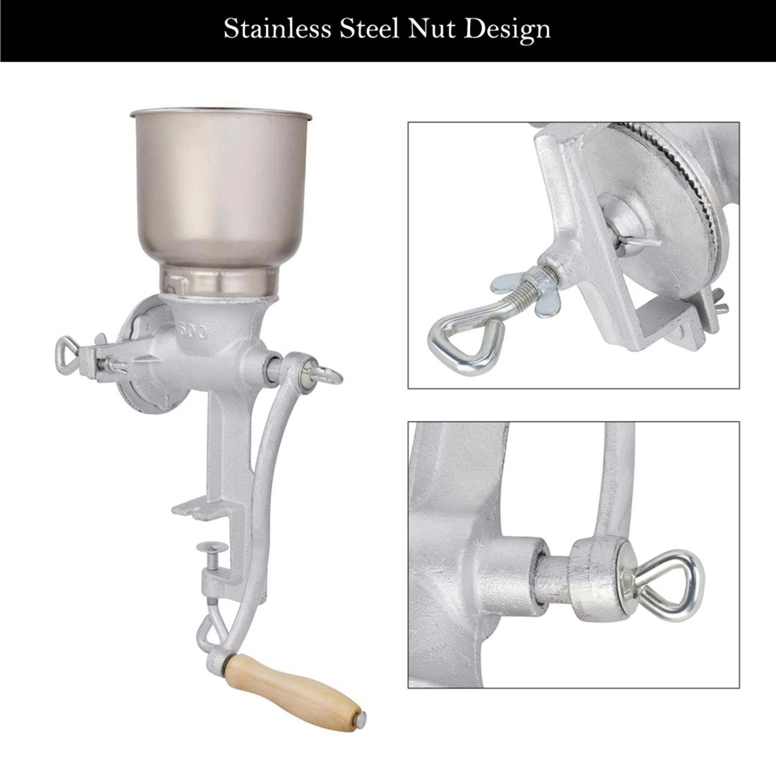Manual Kitchen Grain Mill Grinder – Hand Crank Oats, Nut, and Coffee Grinder for Home Use