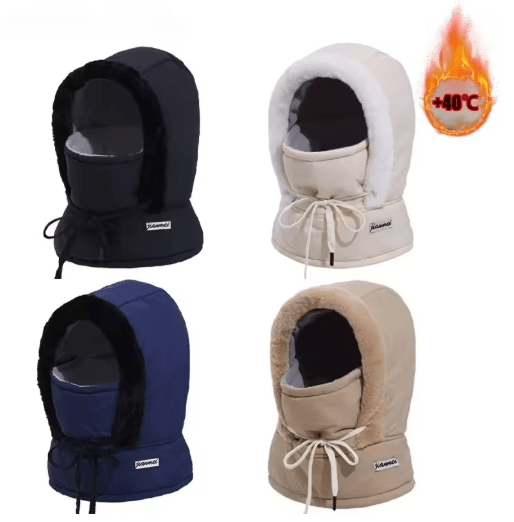 Cold Weather Thermal Balaclava Scarf Windproof Plush Hood Ski Face Mask