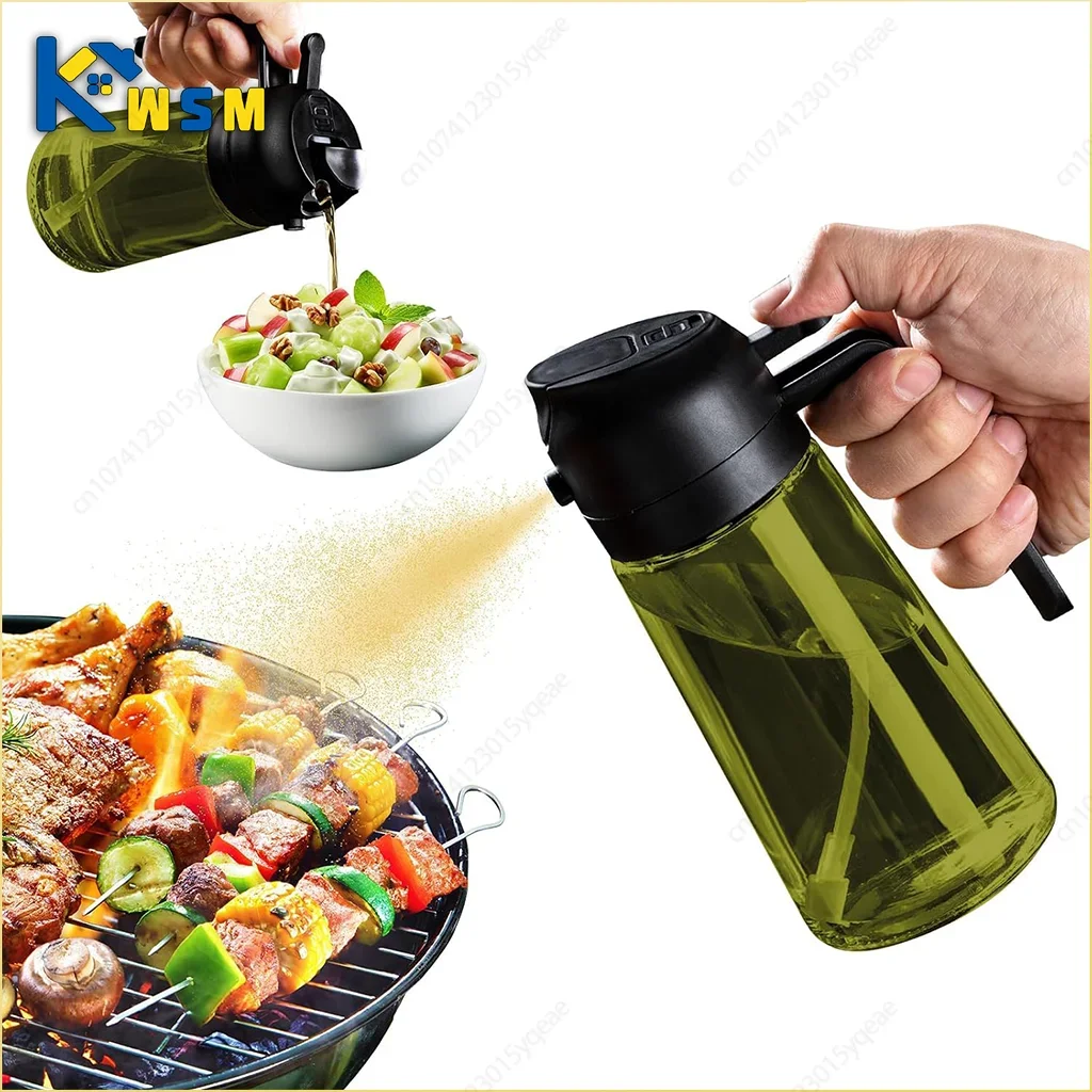 Olive Oil Dispenser, Dark Glass Oil Sprayer, Black Lightproof Cooking Sprayer for Salads, BBQ Barbecues