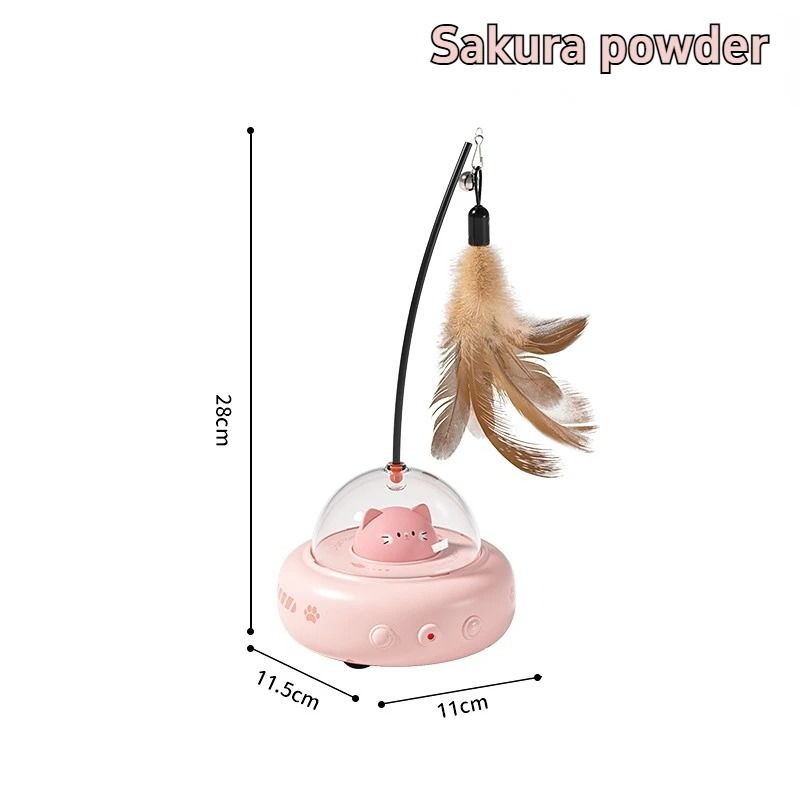 Electric Interactive Cat Toy Smart Cat Teaser Toy with Feather and Bell