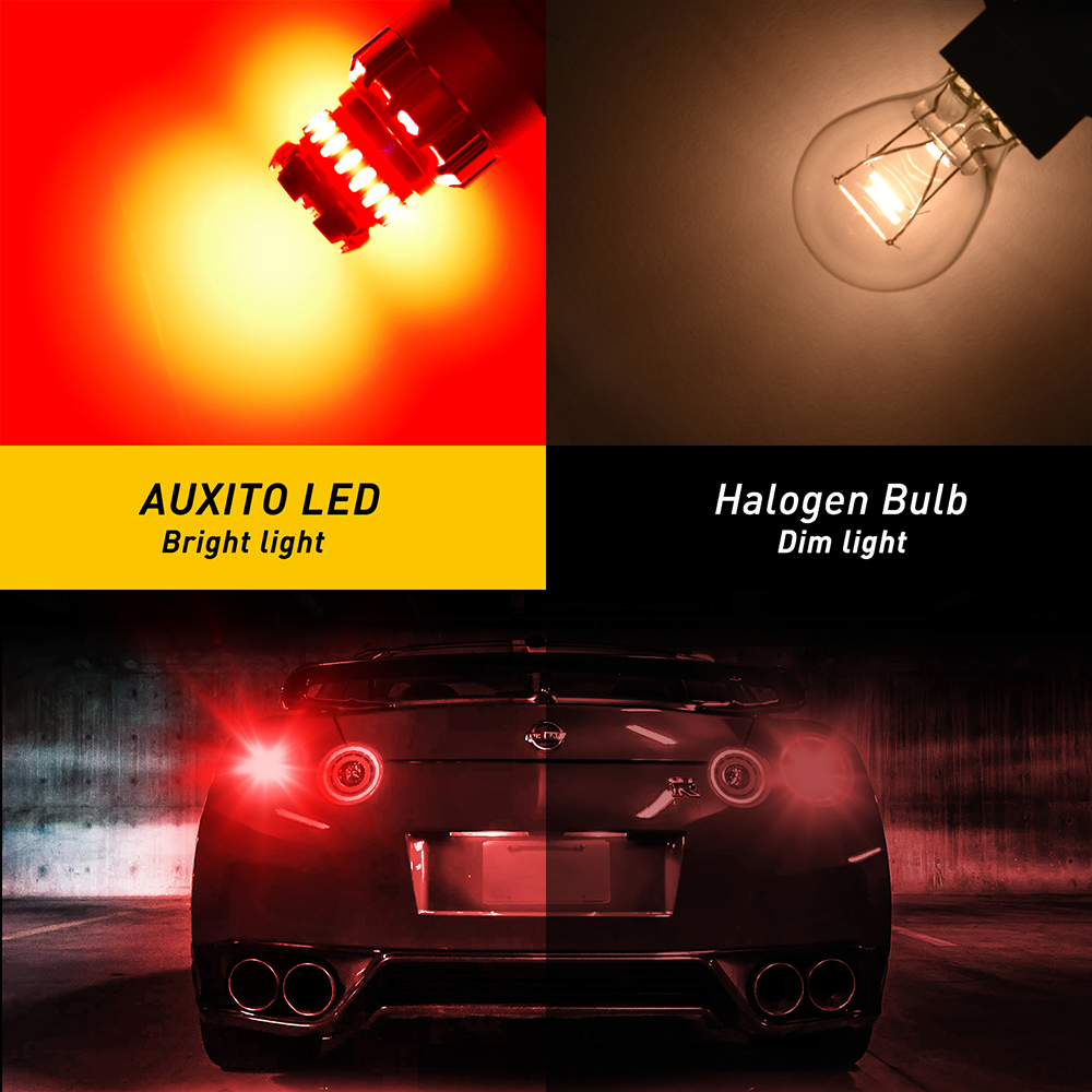 AUXITO LED Red Bulbs, White Yellow Car Lights, Brake Light, Reverse Lamp, DRL