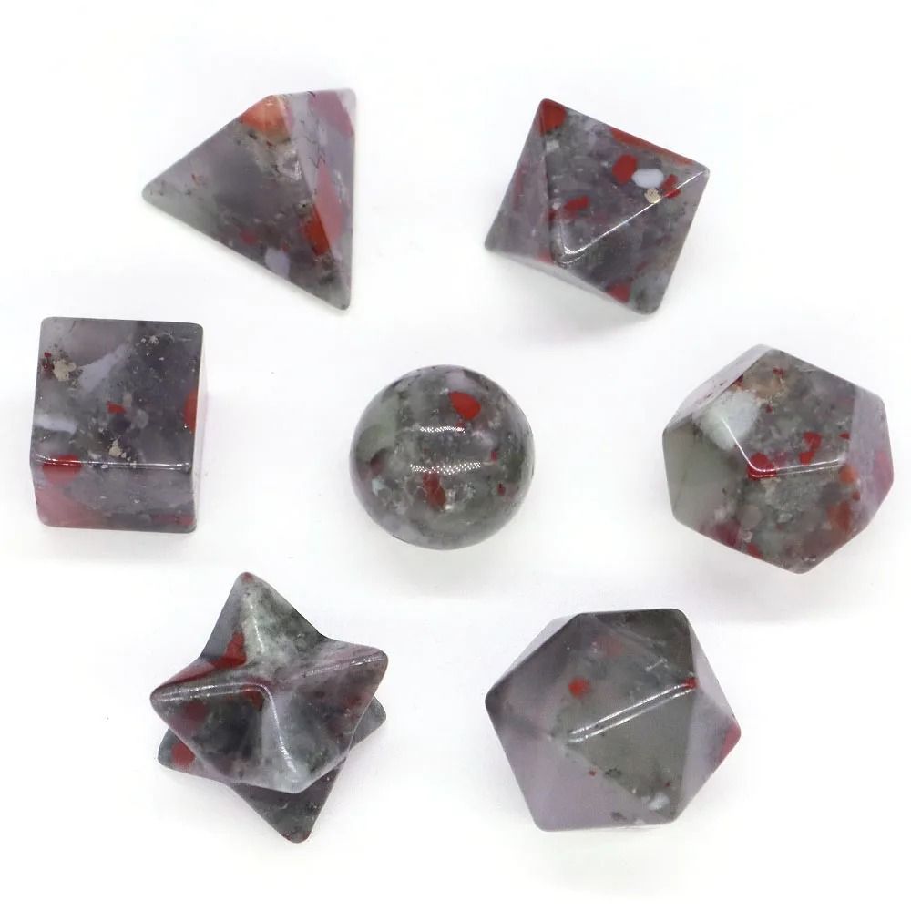 Platonic Solid Crystal Set Sacred Geometry Chakra Healing Reiki Stones