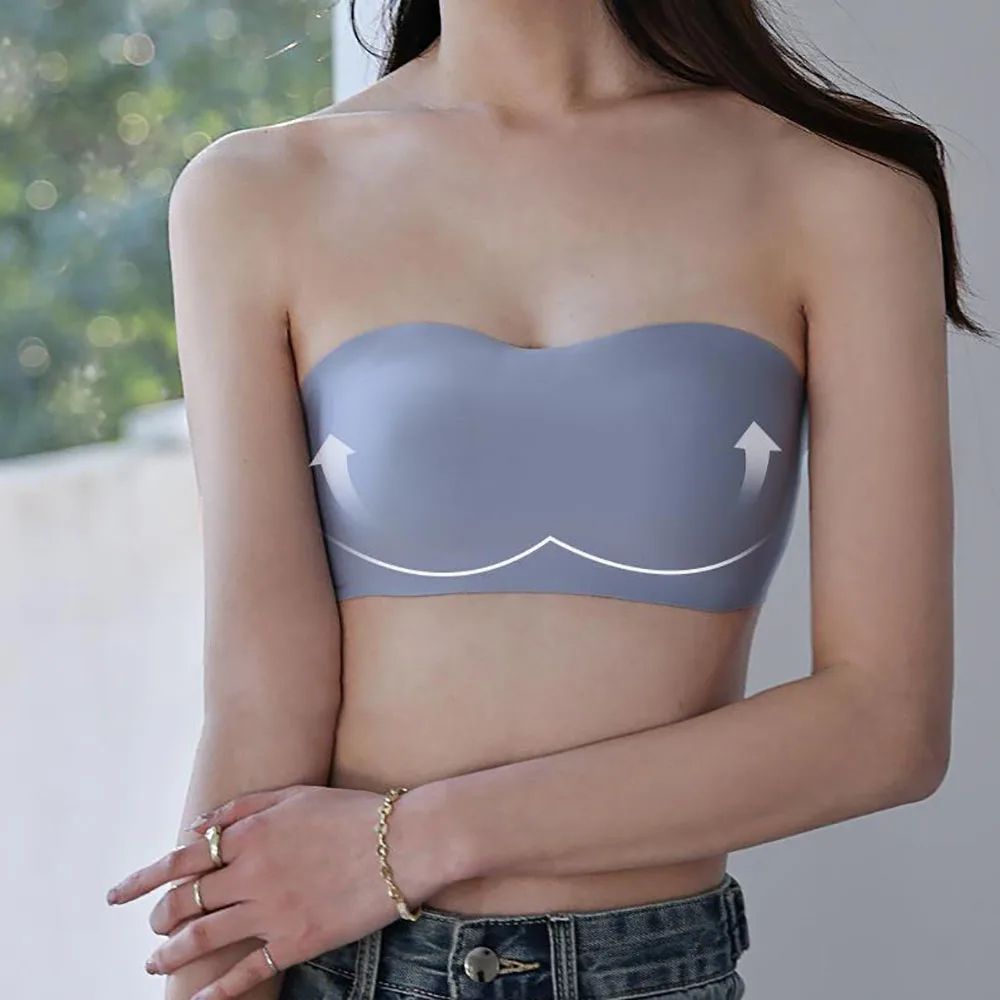 Seamless Anti-Slip Strapless Push Up Bra – Wireless Invisible Tube Top Bralette