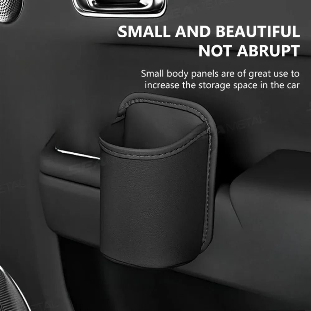 Car Door Cup Holder Leather Storage Bin for Back Seat Organization