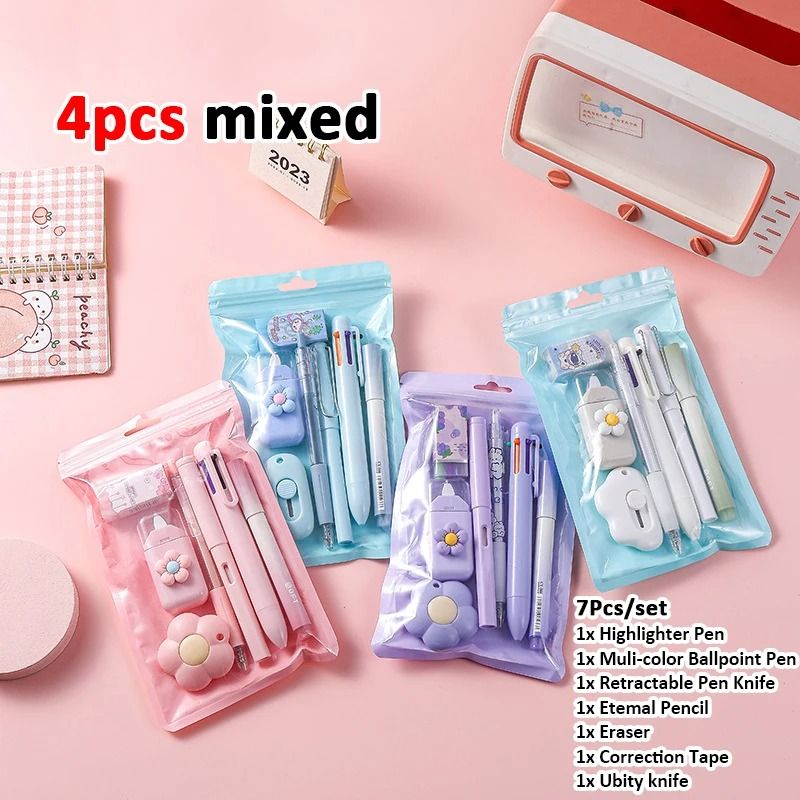 7 in 1 School Stationery Set Complete Student Supplies Gift Kit